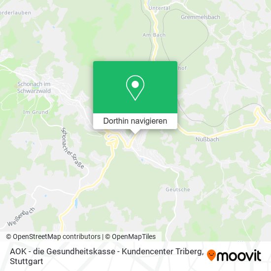 AOK - die Gesundheitskasse - Kundencenter Triberg Karte