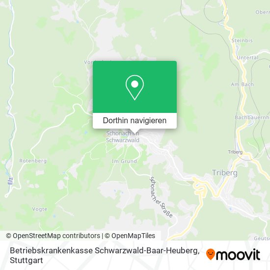 Betriebskrankenkasse Schwarzwald-Baar-Heuberg Karte