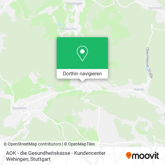AOK - die Gesundheitskasse - Kundencenter Wehingen Karte