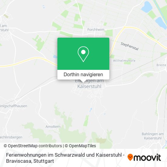 Ferienwohnungen im Schwarzwald und Kaiserstuhl - Braviscasa Karte