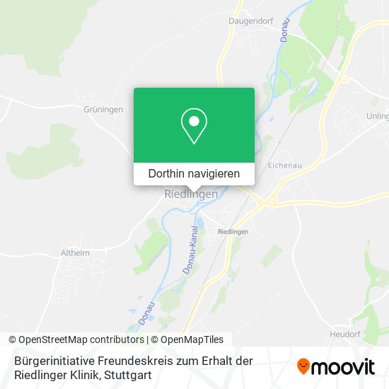 Bürgerinitiative Freundeskreis zum Erhalt der Riedlinger Klinik Karte