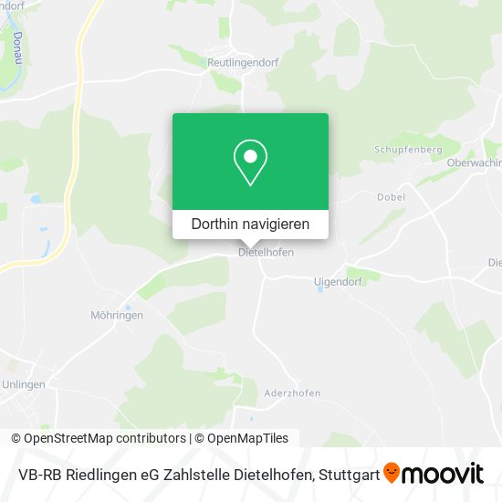 VB-RB Riedlingen eG Zahlstelle Dietelhofen Karte