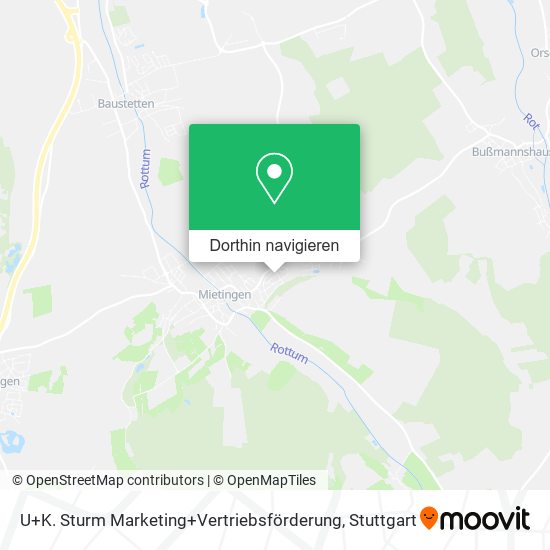 U+K. Sturm Marketing+Vertriebsförderung Karte