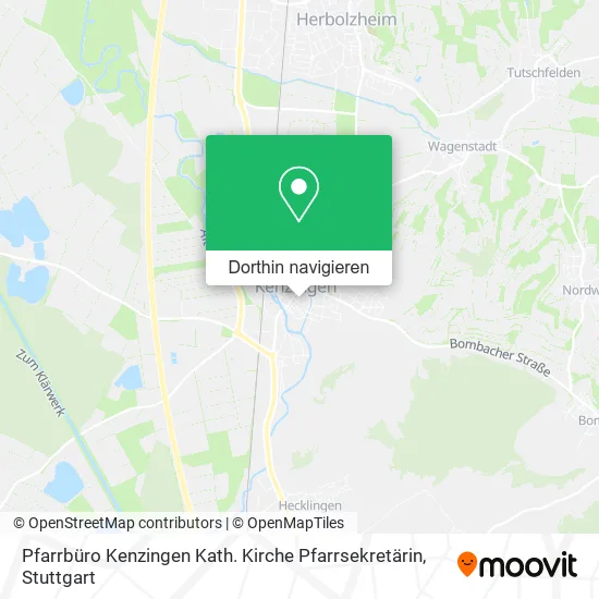 Pfarrbüro Kenzingen Kath. Kirche Pfarrsekretärin Karte