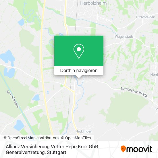 Allianz Versicherung Vetter Pepe Kürz GbR Generalvertretung Karte
