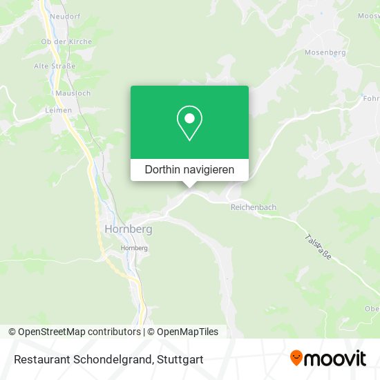 Restaurant Schondelgrand Karte