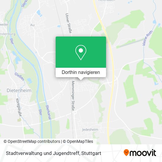 Stadtverwaltung und Jugendtreff Karte