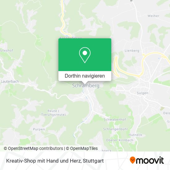 Kreativ-Shop mit Hand und Herz Karte