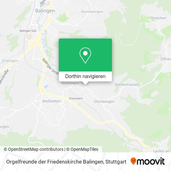 Orgelfreunde der Friedenskirche Balingen Karte