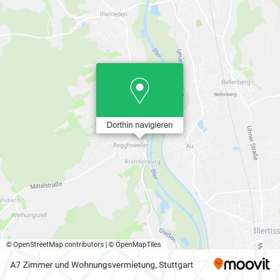 A7 Zimmer und Wohnungsvermietung Karte