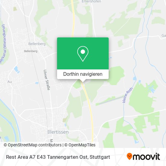 Rest Area A7 E43 Tannengarten Ost Karte