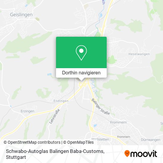 Schwabo-Autoglas Balingen Baba-Customs Karte