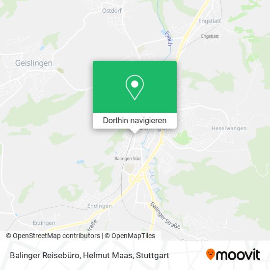 Balinger Reisebüro, Helmut Maas Karte