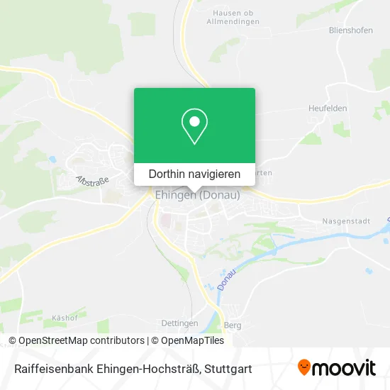 Raiffeisenbank Ehingen-Hochsträß Karte