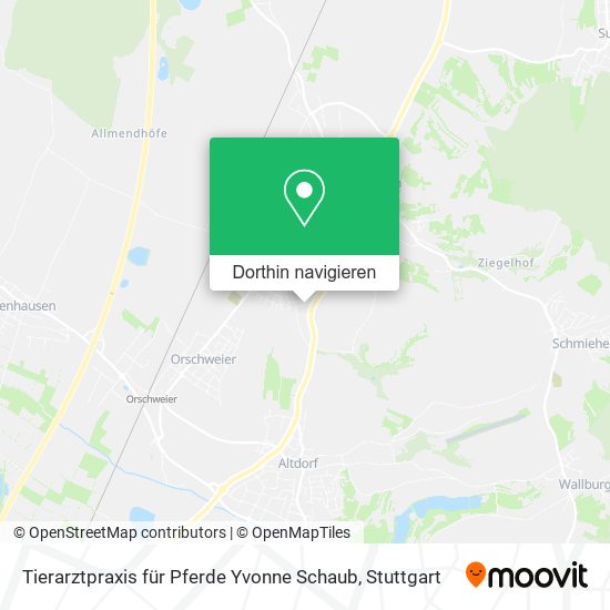 Tierarztpraxis für Pferde Yvonne Schaub Karte