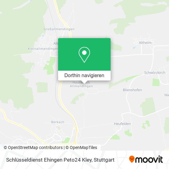 Schlüsseldienst Ehingen Peto24 Kley Karte