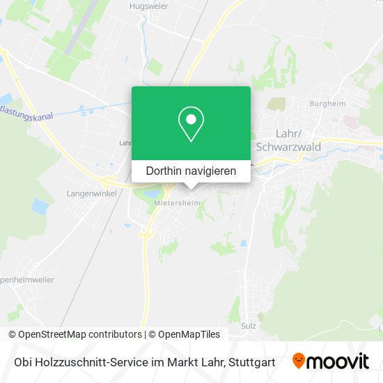 Obi Holzzuschnitt-Service im Markt Lahr Karte