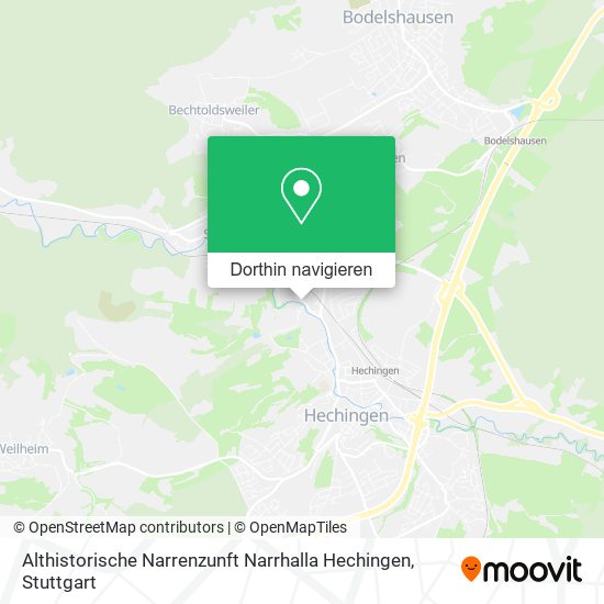 Althistorische Narrenzunft Narrhalla Hechingen Karte