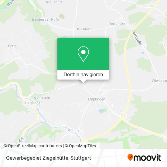 Gewerbegebiet Ziegelhütte Karte