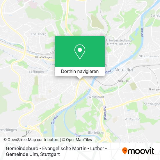 Gemeindebüro - Evangelische Martin - Luther - Gemeinde Ulm Karte