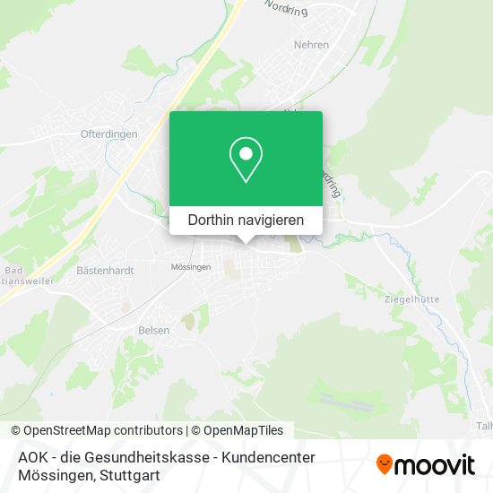 AOK - die Gesundheitskasse - Kundencenter Mössingen Karte