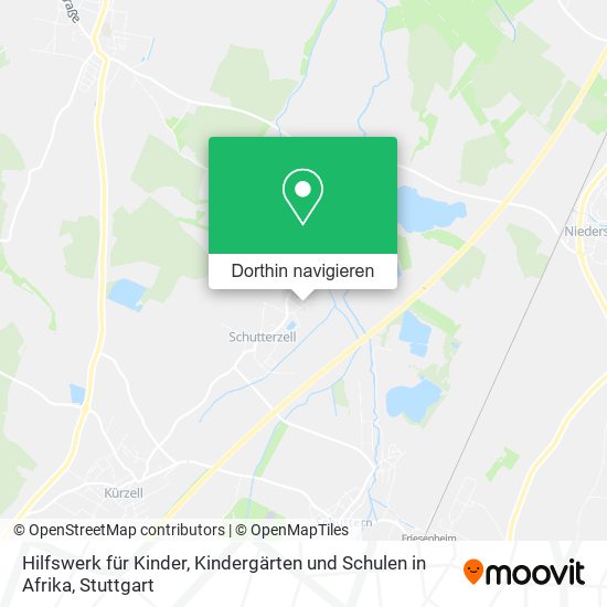 Hilfswerk für Kinder, Kindergärten und Schulen in Afrika Karte