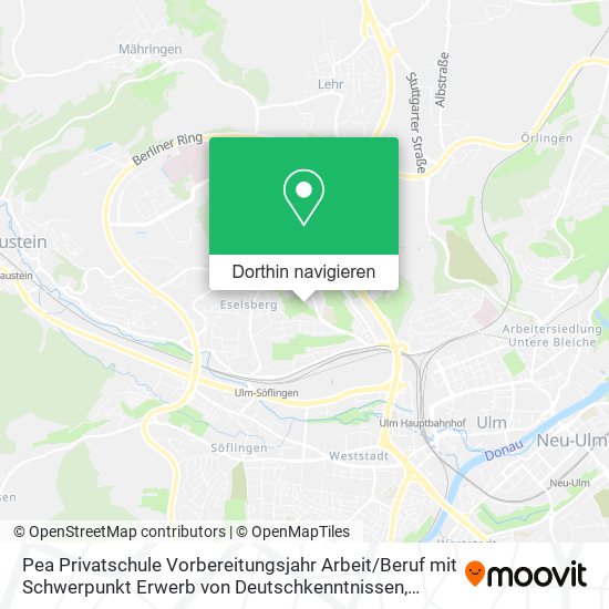 Pea Privatschule Vorbereitungsjahr Arbeit / Beruf mit Schwerpunkt Erwerb von Deutschkenntnissen Karte