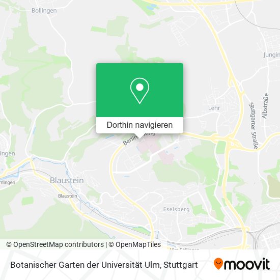 Botanischer Garten der Universität Ulm Karte