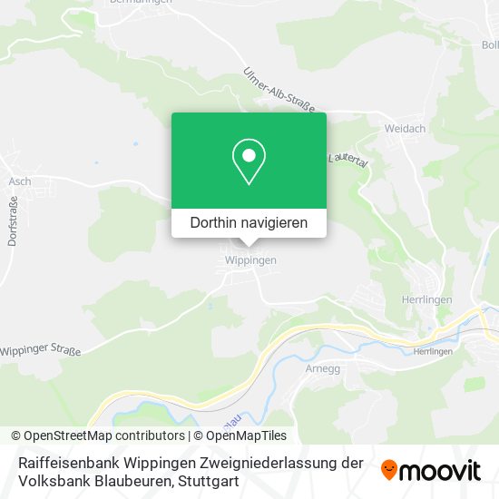 Raiffeisenbank Wippingen Zweigniederlassung der Volksbank Blaubeuren Karte