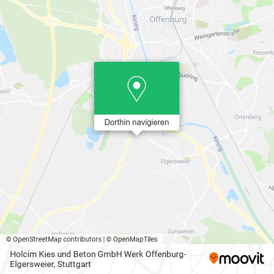 Holcim Kies und Beton GmbH Werk Offenburg-Elgersweier Karte