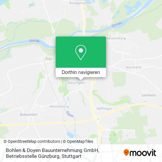 Bohlen & Doyen Bauunternehmung GmbH, Betriebsstelle Günzburg Karte