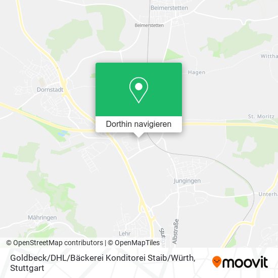Goldbeck / DHL / Bäckerei Konditorei Staib / Würth Karte