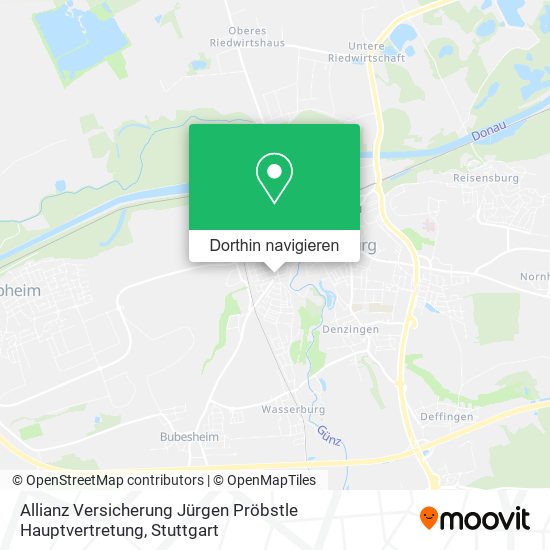 Allianz Versicherung Jürgen Pröbstle Hauptvertretung Karte
