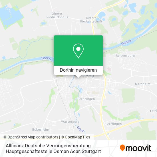 Allfinanz Deutsche Vermögensberatung Hauptgeschäftsstelle Osman Acar Karte