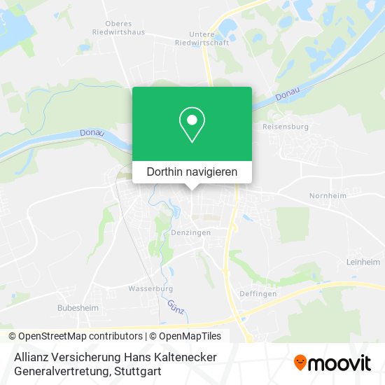 Allianz Versicherung Hans Kaltenecker Generalvertretung Karte