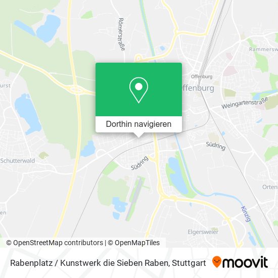 Rabenplatz / Kunstwerk die Sieben Raben Karte
