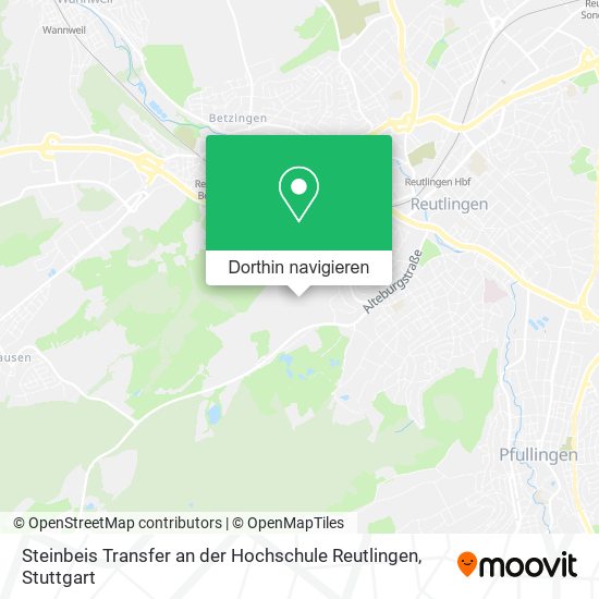 Steinbeis Transfer an der Hochschule Reutlingen Karte