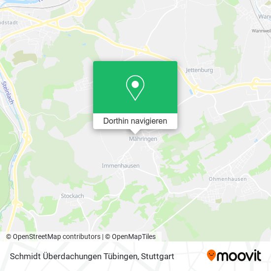 Schmidt Überdachungen Tübingen Karte
