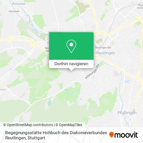 Begegnungsstätte Hohbuch des Diakonieverbundes Reutlingen Karte