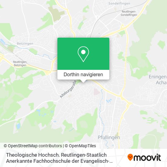 Theologische Hochsch. Reutlingen-Staatlich Anerkannte Fachhochschule der Evangelisch-Methodistische Karte