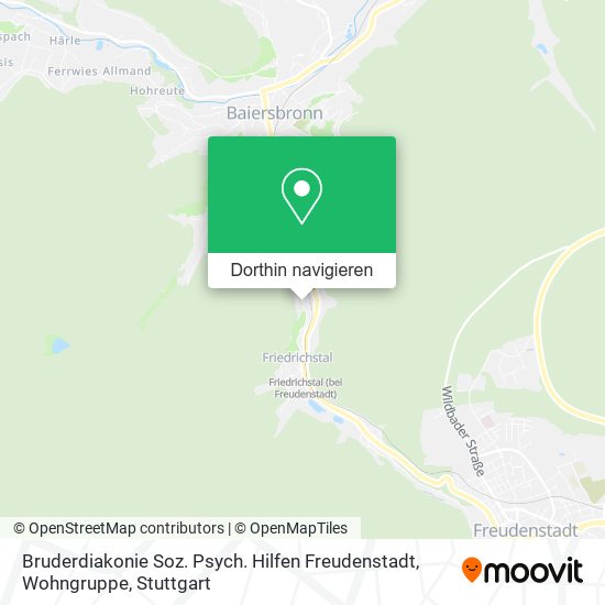 Bruderdiakonie Soz. Psych. Hilfen Freudenstadt, Wohngruppe Karte