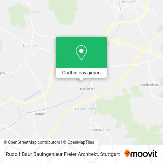 Rudolf Baur Bauingenieur Freier Architekt Karte