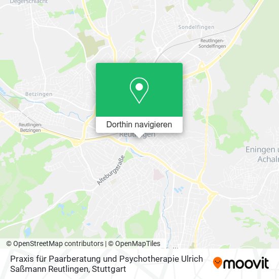 Praxis für Paarberatung und Psychotherapie Ulrich Saßmann Reutlingen Karte