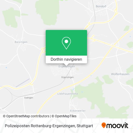Polizeiposten Rottenburg-Ergenzingen Karte