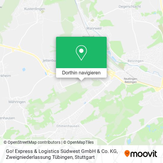 Go! Express & Logistics Südwest GmbH & Co. KG, Zweigniederlassung Tübingen Karte