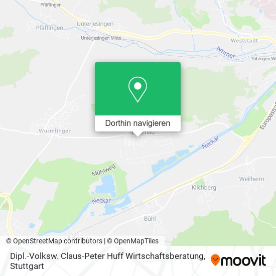Dipl.-Volksw. Claus-Peter Huff Wirtschaftsberatung Karte