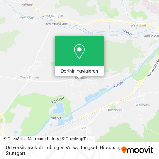 Universitätsstadt Tübingen Verwaltungsst. Hirschau Karte