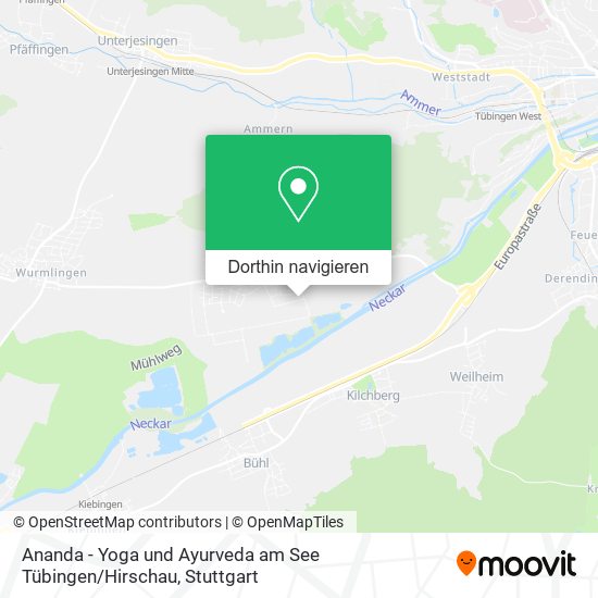 Ananda - Yoga und Ayurveda am See Tübingen / Hirschau Karte