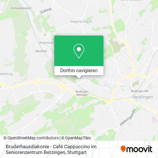 Bruderhausdiakonie - Café Cappuccino im Seniorenzentrum Betzingen Karte