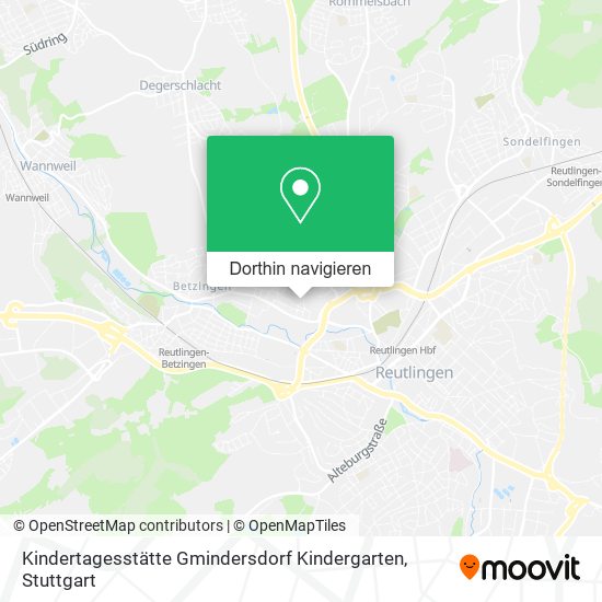 Kindertagesstätte Gmindersdorf Kindergarten Karte